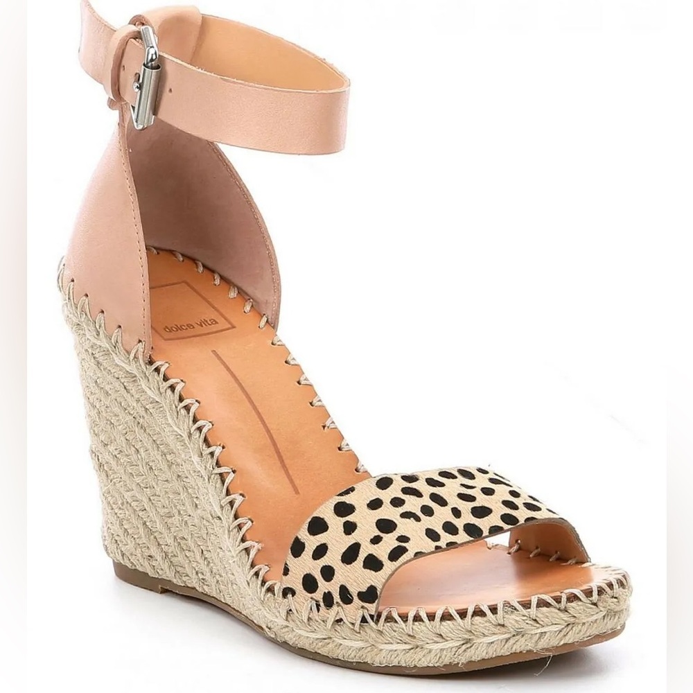 Dolce Vita Noor leopard calf hair wedges sz 8.5